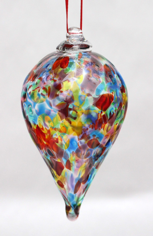 Click to view detail for DB-963 Ornament - Rainbow Optic Tear Drop $37